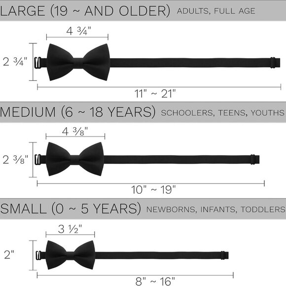 Versatile Unisex Black Bowtie - Pre-Tied, Lightweight & Perfect for Events - Picture 4 of 6